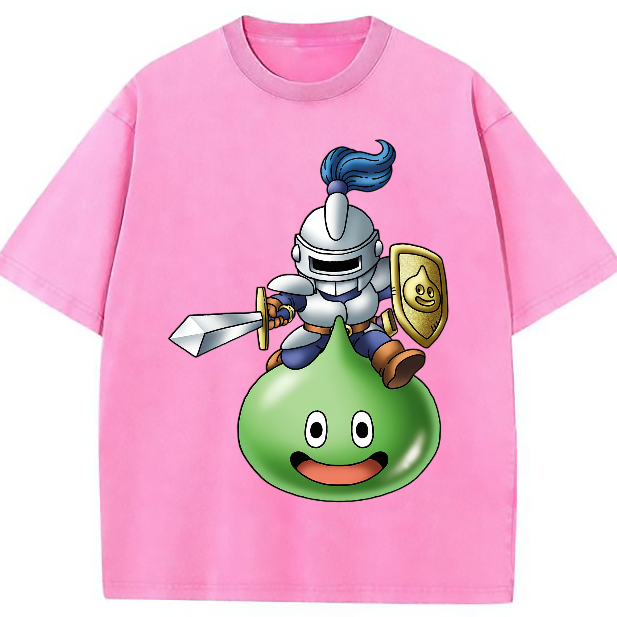 （画像用） ドラゴンクエスト Doragon Kuesuto Dragon Quest 綿100% ヴィンテージ風 半袖Tシャツ（フロントプリント）
